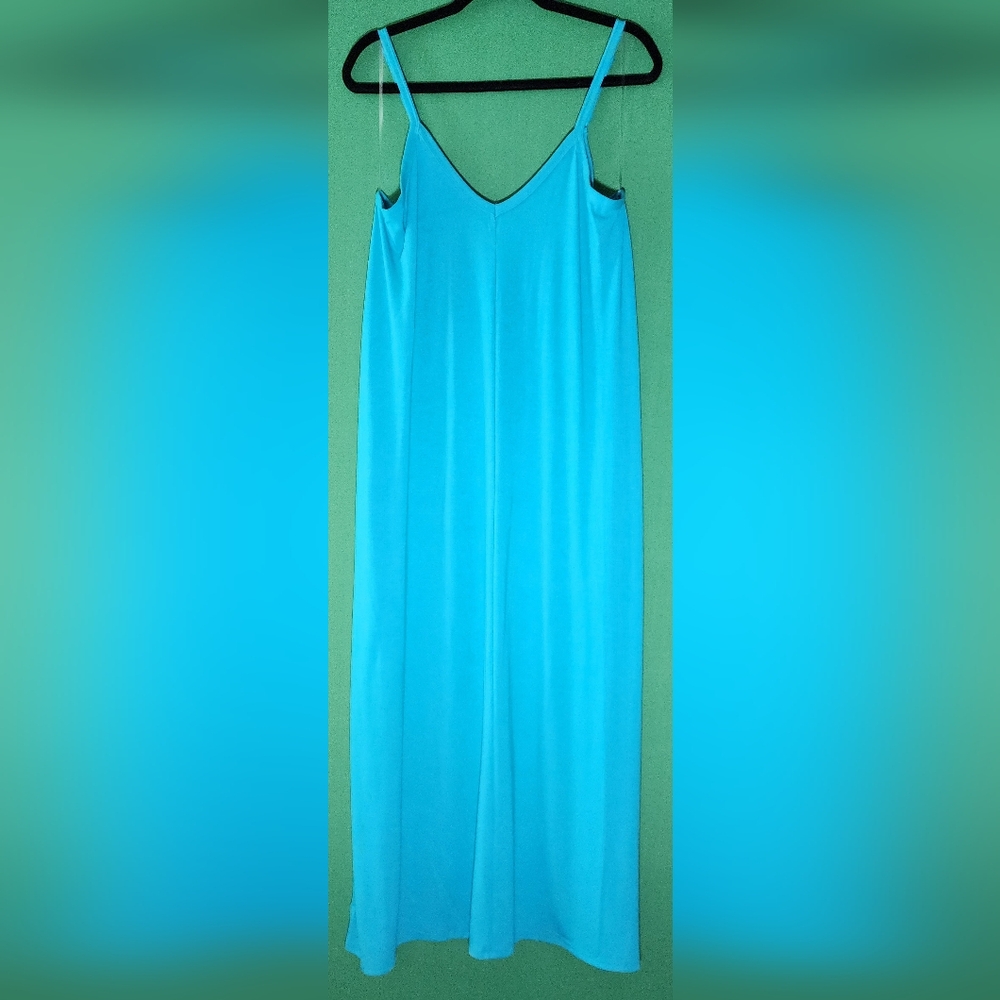 Zenana Size XL Turquoise Maxi with Adjustable Spaghetti Straps